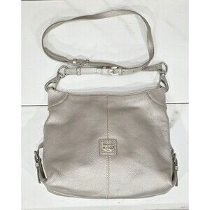 Dooney & Bourke Frederica Crossbody Silver Metallic Leather Shoulder Bag Boho